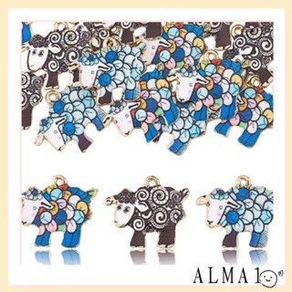 Alma จี้รูปแกะ แพะ อัลลอย ขนาดเล็ก 17*21 มม. 3 สี สําหรับทําเครื่องประดับ สร้อยคอ Diy