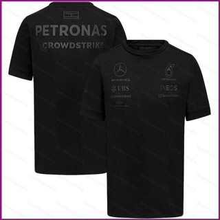 Jay 2023 เสื้อยืดแขนสั้น พิมพ์ลาย Mercedes AMG F1 พลัสไซซ์ สีดํา