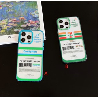 พร้อมส่ง เคสโทรศัพท์มือถือ ชุบไฟฟ้า ลายครอบครัว Mart Convenience Store หลากสี สําหรับ iphone14 promax 14 14pro 14plus 13 12 11 -711 13PROMAX