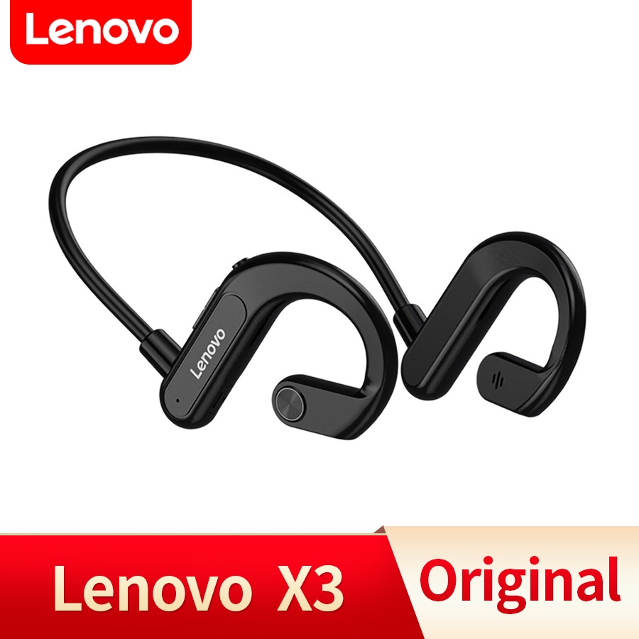 Lenovo X3 / X7 ของแท้ ชุดหูฟังสเตอริโอไร้สาย บลูทูธ 5.0 พร้อมไมโครโฟน สําหรับวิ่ง เล่นกีฬา Bone Conduction Headphones