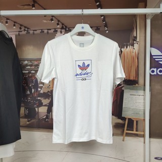 Adidas Originals เสื้อยืดลําลอง แขนสั้น คอกลม พิมพ์ลายโลโก้ แฟชั่นสําหรับผู้ชาย และผู้หญิง