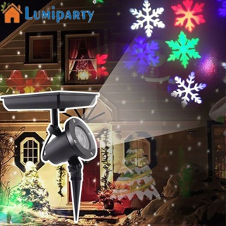 Lumiparty โคมไฟโปรเจคเตอร์ Led รูปเกล็ดหิมะ ใช้พลังงานแสงอาทิตย์ สําหรับตกแต่งปาร์ตี้คริสต์มาส ปีใหม่