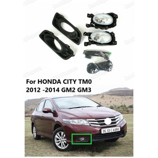 (พร้อมสายไฟ และสวิตช์) ชุดประกอบไฟตัดหมอก ด้านหน้ารถยนต์ สําหรับ HONDA CITY TM0 2012 2013 2014 GM2 GM3