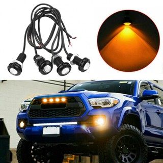 ชุดไฟกระจังหน้า LED สีเหลืองอําพัน สําหรับ Ford SUV Raptor Style Universal จํานวน 4 ชิ้น ต่อชุด