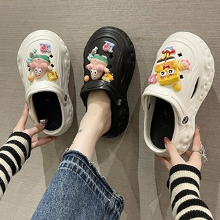Bv PuddleStyle รองเท้าหัวโต ด้านล่างหนา รองเท้าแตะลําลอง พื้นหนา กันลื่น แฟชั่นฤดูร้อน สําหรับสตรี