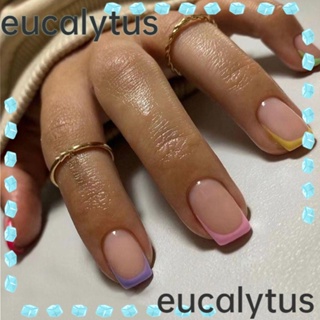 Eucalytus1 เล็บปลอม DIY สไตล์ฝรั่งเศส 24 ชิ้น