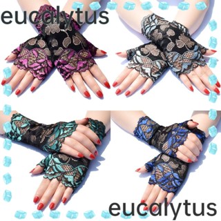 Eucalytus1 ถุงมือลูกไม้ แฟชั่นผู้หญิง ประสิทธิภาพ ครีมกันแดด ถุงมือ