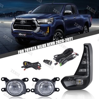 Zr ไฟตัดหมอก LED DRL ไดนามิก สัญญาณไฟเลี้ยว กันชนหน้า ขนาดเล็ก สําหรับ Toyota Hilux Revo 2020 2021 1 ชุด