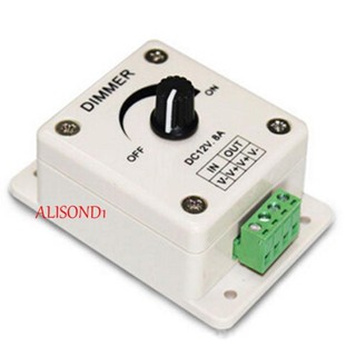 Alisond1 ลูกบิดควบคุม DC 12V 8A PWM ดิจิทัล หรี่แสงได้ แถบหลอดไฟ LED ที่มีประโยชน์ สวิตช์สีเดียว