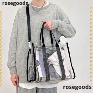 Rosegoods1 กระเป๋าถือ กระเป๋าสะพายไหล่ PVC แบบใส ความจุขนาดใหญ่ สําหรับผู้หญิง