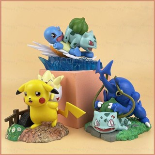 โมเดลฟิกเกอร์ Pokemon Pikachu Togepi Squirtle Bulbasaur ของเล่นสําหรับเด็ก เก็บสะสม ของขวัญ 23 ชิ้น