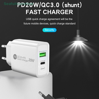 Seaf&gt; อะแดปเตอร์ชาร์จโทรศัพท์มือถือ PD 20W USB Type-PD 3.0 ชาร์จเร็ว สําหรับโทรศัพท์มือถือ