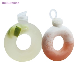 Ruisurshine ใหม่ ขวดน้ําซิลิโคน ทรงกลม ลายการ์ตูนโดนัท กันตก แบบพกพา ขนาด 500 มล. สําหรับเด็ก