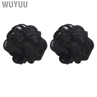 Wuyuu Messy Hair Bun Scrunchies Extension Black Fake High Temperature