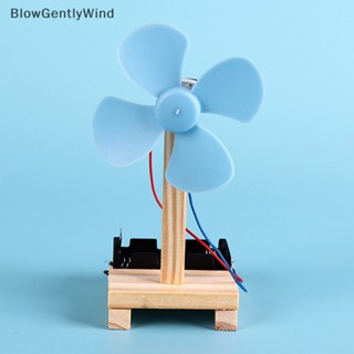 Blowgentlywind โมเดลพัดลมไฟฟ้าฟิสิกส์วิทยาศาสตร์ สีฟ้า DIY 1 ชิ้น