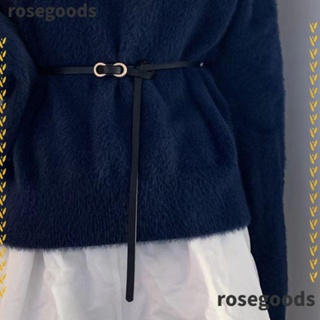 Rosegoods1 เข็มขัดหนัง แบบบาง ดีไซน์หรูหรา สไตล์โกธิค วินเทจ