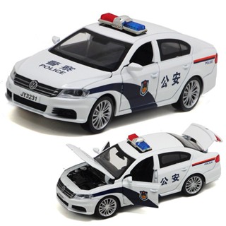 [พร้อมส่ง] โมเดลรถตํารวจ Volkswagen Lavida 1: 32 โลหะผสม ของเล่นสําหรับเด็ก