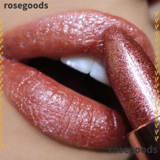 Rosegoods1 ลิปสติก เนื้อแมตต์ กลิตเตอร์ กันน้ํา ติดทนนาน สีชมพู