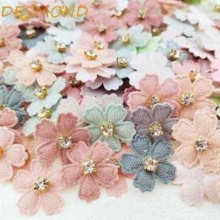 Desmond แผ่นแพทช์ผ้า ปักลายดอกไม้ ประดับพลอยเทียม อเนกประสงค์ DIY 50 ชิ้น