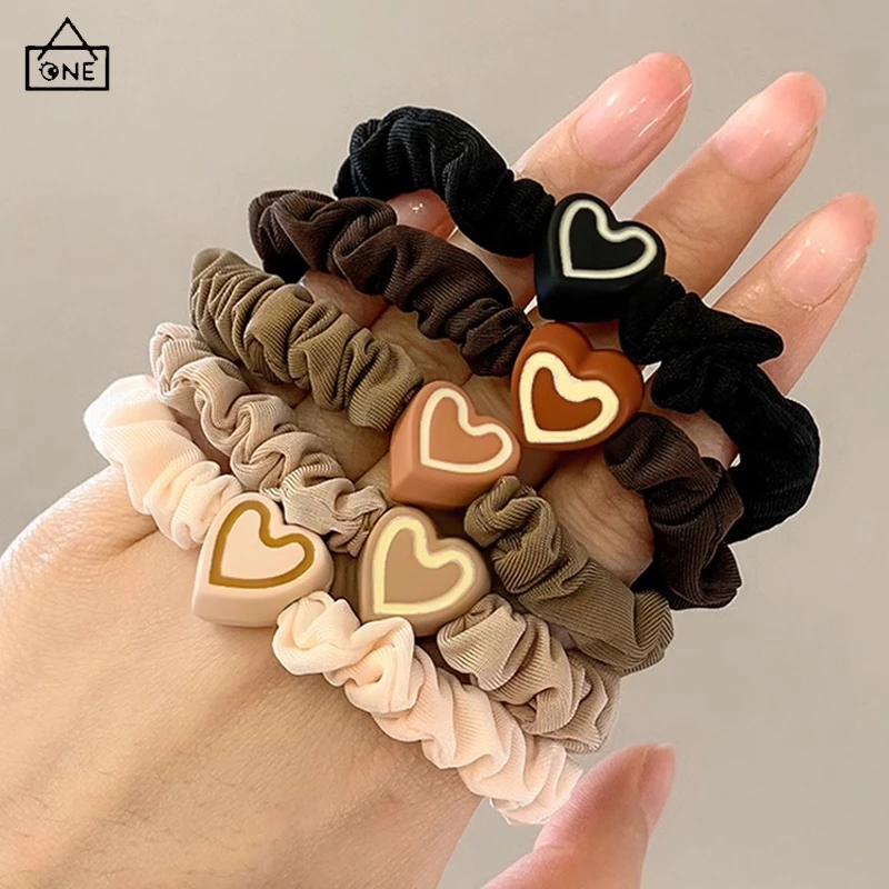 COD❤️1บาทยางรัดผมลายหัวใจความยืดหยุ่นสูงสไตล์เกาหลีแฟชั่นนักเรียนเครื่องประดับผมสำหรับผู้หญิงของขวัญขายส่ง-a.one