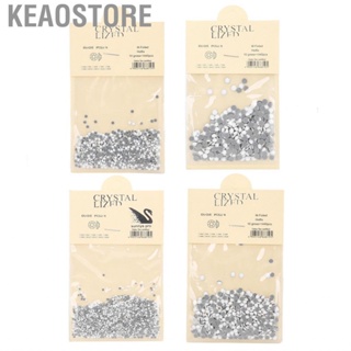 Keaostore 4 Bags Nail AB Rhinestones Round Beads Flatback Decorations For