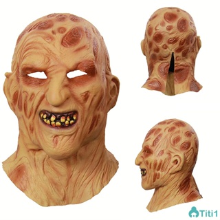 Halloween Latex Masks Fire Face Carrion Strange Head Set Of Horror Rotten Face Zombie Ghost Face Mask TH1. หน้ากากยางฮาโลวีน