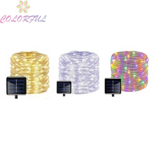 【COLORFUL】Solar LED Rope Tube Fairy String Lights Strip Waterproof Outdoor Garden Patio