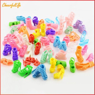 ❉ Cheerful รองเท้าพลาสติก พร็อพตุ๊กตาเจ้าหญิง สไตล์แฟรี่ สําหรับเด็กผู้หญิง สุ่มสี 50 ชิ้น