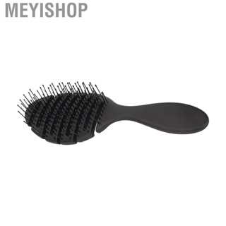 Meyishop Hair Detangler Brush Black Elastic Minimize  Wet or Dry Lightweight Hollowed Out for Home Men