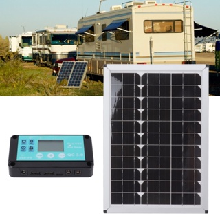 Good Work 100W 18V แผงโซลาร์เซลล์ชุดชาร์จแบตเตอรี่ Monocrystalline Silicon Solar Panel พร้อม Dual USB Controller สำหรับรถ RV Marine เรือ