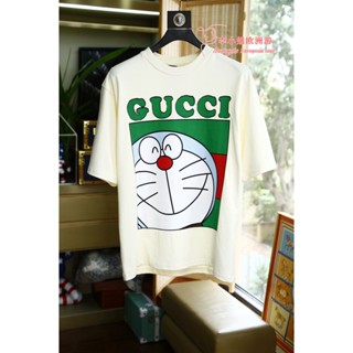 Gucci เสื้อยืด ผ้าฝ้าย 100% พิมพ์ลายโลโก้ สําหรับผู้ชาย และผู้หญิง