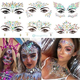 Face Metallic Temporary Tattoo Sticker 3d Jewels Crystal Gems Eye Body Face Stickers For Festival Party Masquerade Diy Face Decoration TH