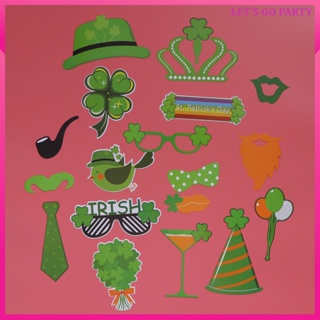 St Patricks Day ถ้วยกระดาษเซลฟี่ พร็อพถ่ายรูป สําหรับตกแต่งเค้กเด็ก 19 ชิ้น