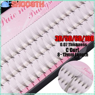 Shoogth ขนตาปลอม แฮนด์เมด หนา 0.07 มม. คุณภาพสูง สีดํา