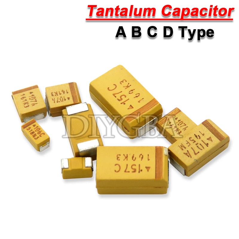 ตัวเก็บประจุแทนทาลัม Type C D 100UF 150UF 220UF 330UF 470UF 680UF 6V 6.3V 10V 16V 25V 35V 50V 4.7 6.