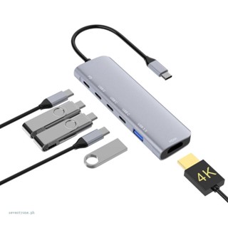 【seve*】ฮับ Usb 10Gbps USB 3 1 PD100W Hdmi4K อเนกประสงค์