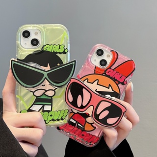 เคสโทรศัพท์มือถือ แบบนิ่ม ลายการ์ตูน Powerpuff Girls สําหรับ iPhone 13 14 Pro Max Plus