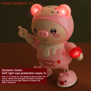 Onehome ใหม่ ของเล่นอิเล็กทรอนิกส์ รูปการ์ตูนหมูเต้นรํา พร้อมชิงช้า มีเสียงเพลง สําหรับวันเกิด ปีใหม่ ของขวัญคริสต์มาส