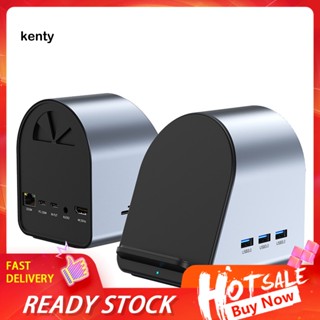 Kt* แท่นชาร์จโทรศัพท์มือถือ 10-in-1 Usb พร้อมที่ชาร์จไร้สาย และอีเธอร์เน็ต สําหรับแล็ปท็อป