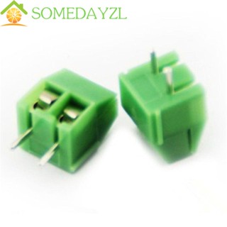 Somedayzl ขั้วต่อเทอร์มินัลบล็อก 2 ทาง 2 พิน สีเขียว ทนทาน