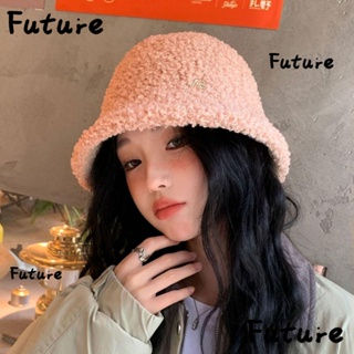 Future หมวกบักเก็ต ผ้าโพลีเอสเตอร์ ผ้ากํามะหยี่ขนนิ่ม ป้องกันความหนาว ให้ความอบอุ่น ขนาดเล็ก สําหรับผู้หญิง