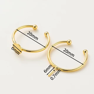 5ชิ้น โครงแหวน 18K ขนาด 20มม ไม่ลอกไม่ดำ ผิวแพ้ง่ายใส่ได้ อะไหล่ DIY ทำแหวน เครื่องประดับแฮนด์เมด