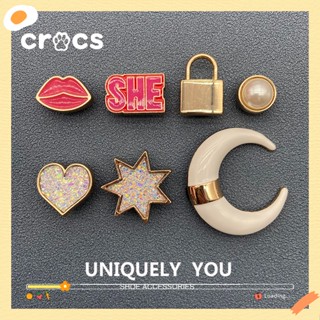 Crocs jibbitz จี้โลหะ รูปรองเท้า ดอกไม้ สร้างสรรค์ อุปกรณ์เสริม สําหรับตกแต่ง DIY