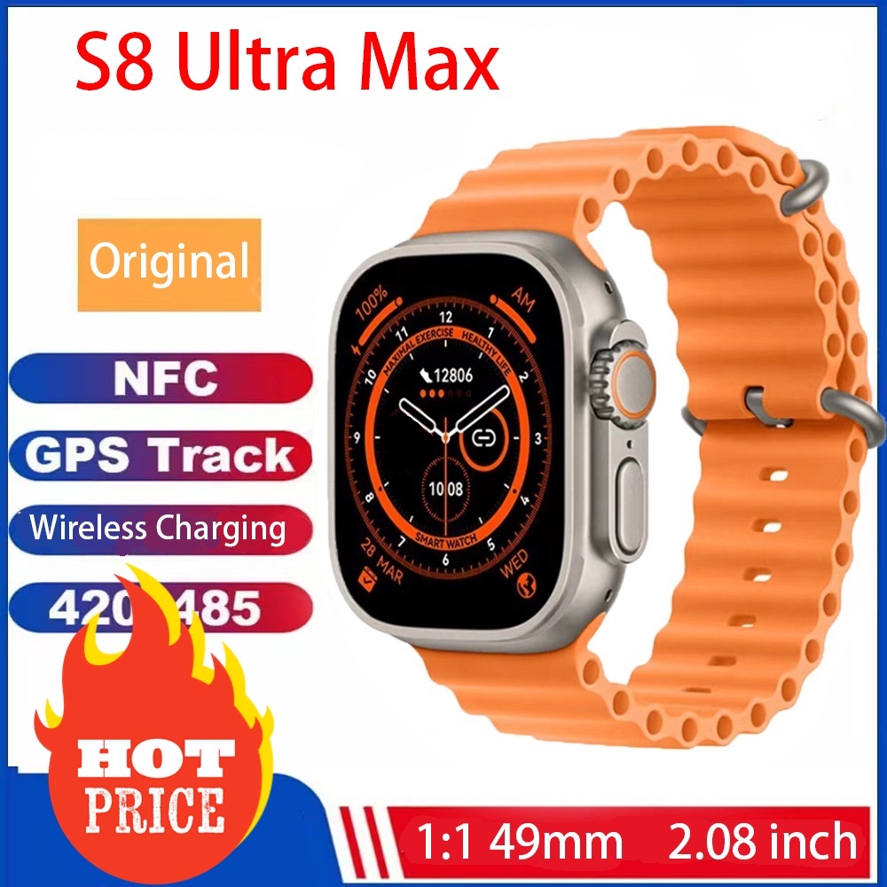 ใหม่ S8 Ultra Max Smart Watch Series 8 49 มม.บลูทูธโทร NFC Sport Smartwatch
