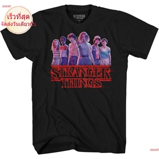 CTzazat สเตรนเจอร์ ธิงส์ เสื้อ Stranger Things Group Cast Eleven Logo Adult T-Shirt เสื้อยืด เกรดพรีเมี่ยม ใส่สบาย เสื้อ