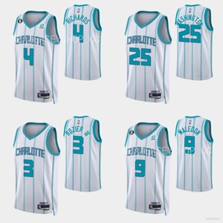 เสื้อกีฬาบาสเก็ตบอล ลาย YP2 22-23 NBA Jersey Charlotte Hornets Rozier Maledon Washington Richards สีขาว สําหรับผู้ชาย และผู้หญิง PY2