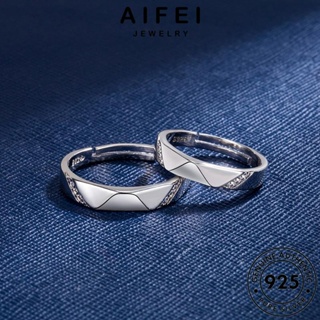 AIFEI JEWELRY Silver 925 แห้วง่ายๆ แฟชั่น ต้นฉบับ แท้ เกาหลี เครื่องประดับ คู่รัก แหวน เครื่องประดับ เงิน R68