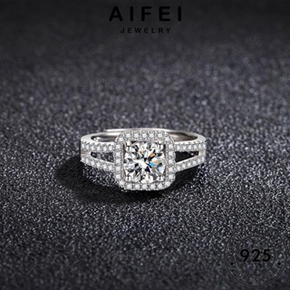 AIFEI JEWELRY แหวน เส้นกลวง 925 มอยส์ซาไนท์ไดมอนด์ ผู้หญิง เกาหลี Silver เงิน เครื่องประดับ ต้นฉบับ แท้ เครื่องประดับ แฟชั่น R123