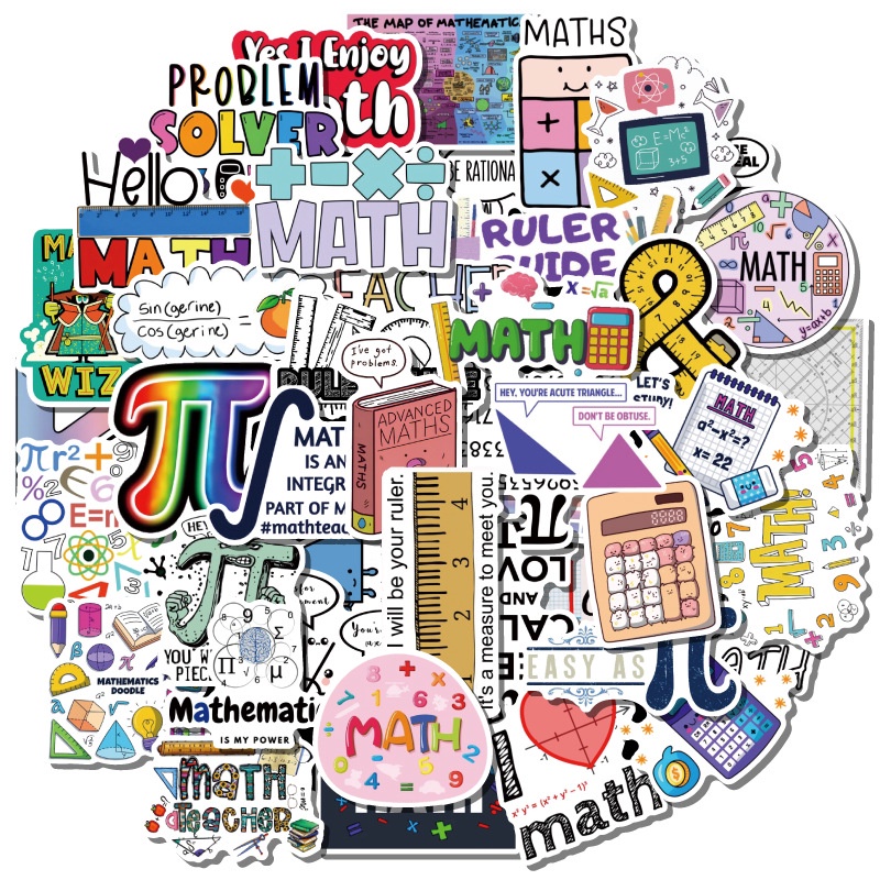 50Pcs/Set ❉ Funny Science & Math Art Series 02 Stickers ❉ Kids Rewards Waterproof DIY Fashion Decals