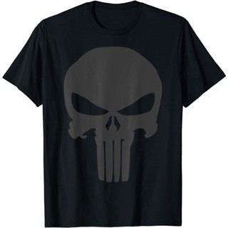 เสื้อยืดแขนสั้นเสื้อยืด พิมพ์ลายโลโก้ Marvel The Punisher Skull Blacked Out สําหรับผู้ใหญ่S-5XL